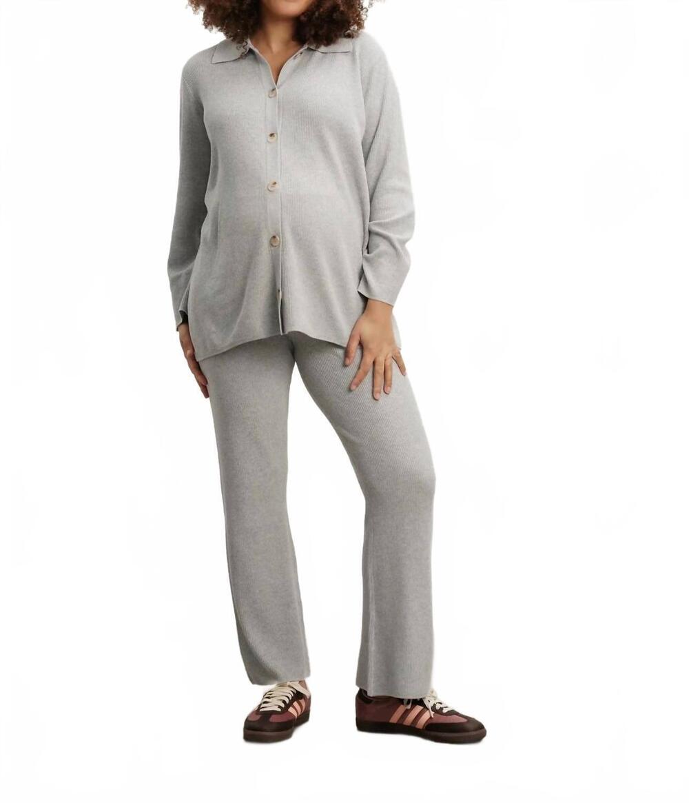NEW NOM MATERNITY thomasine sweater cardigan - maternity in heather grey
